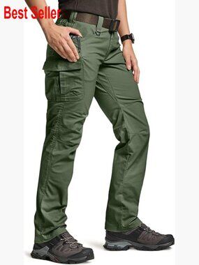 Flex Stretch Tactical Pants, Water Resistant Ripstop Cargo Work Pants